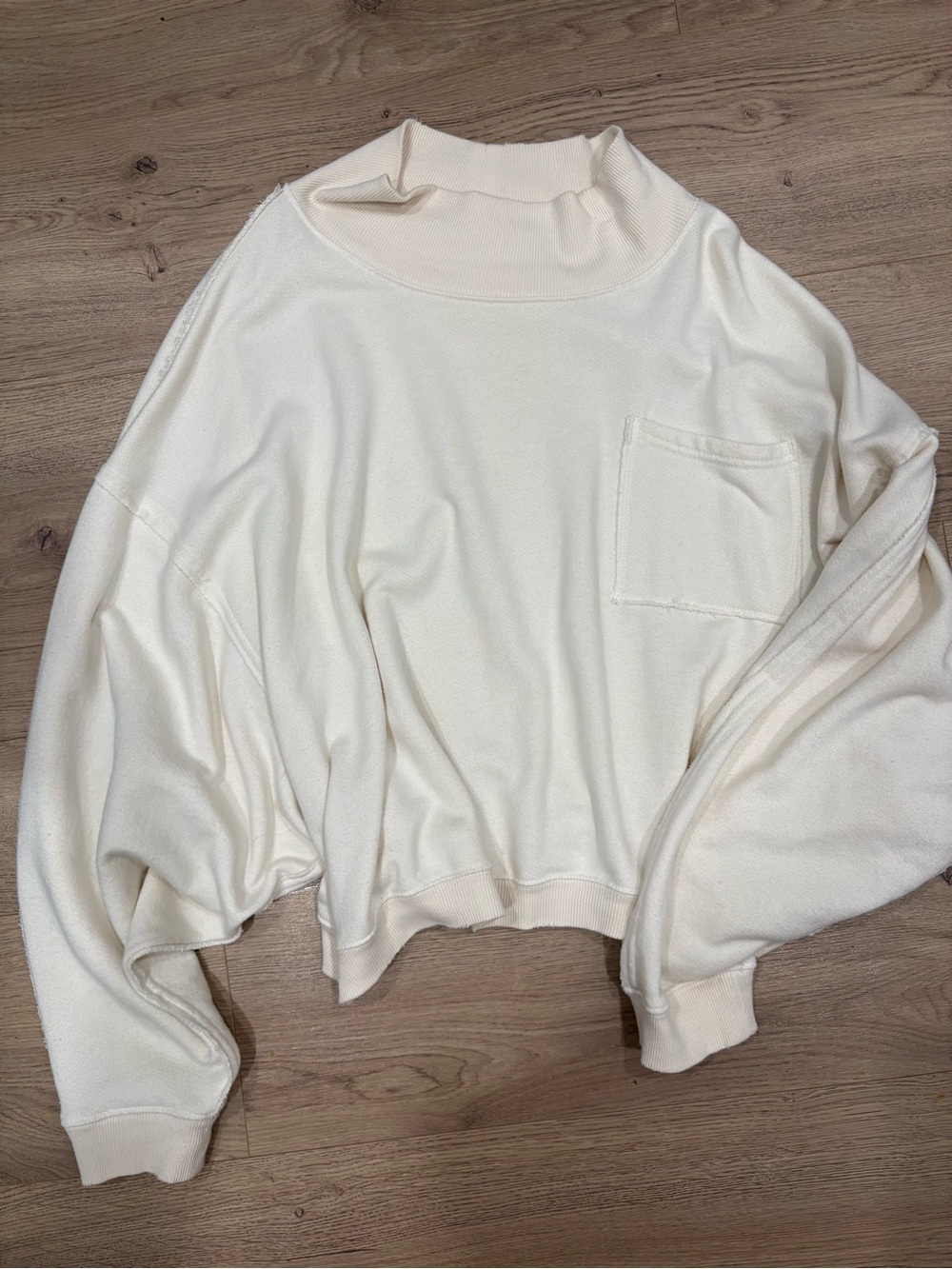 We the free Women’s Cream Mock Neck Pocket Sweatshirt